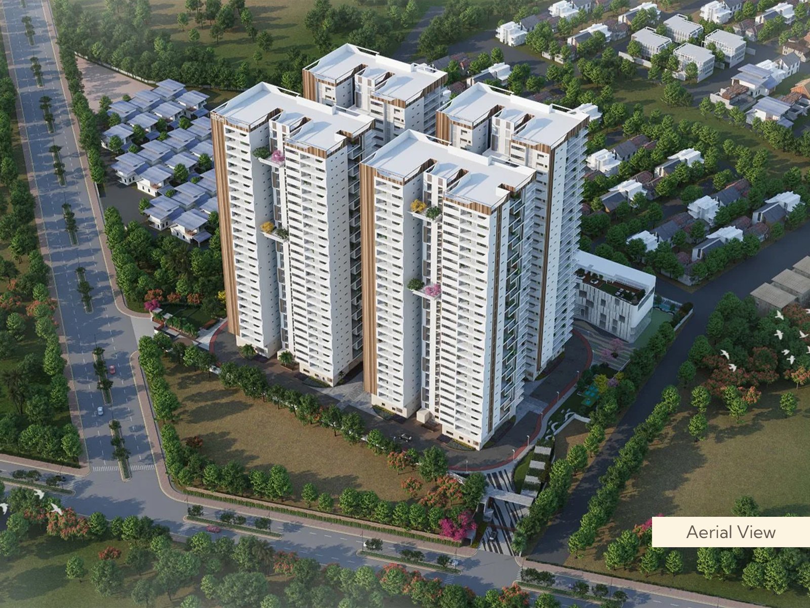 Fortune Sonthalia Sky Villas four-block aerial view