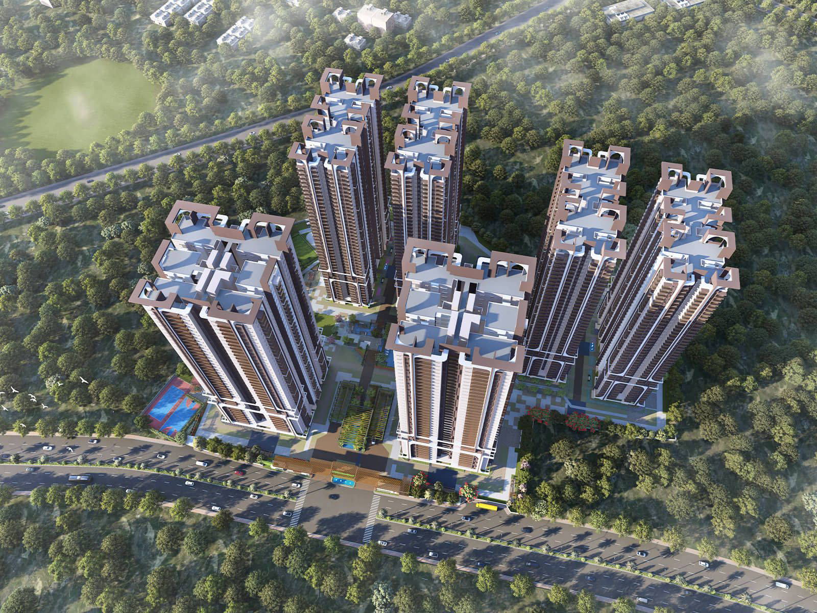 Rajapushpa Pristinia landscaped amenity view