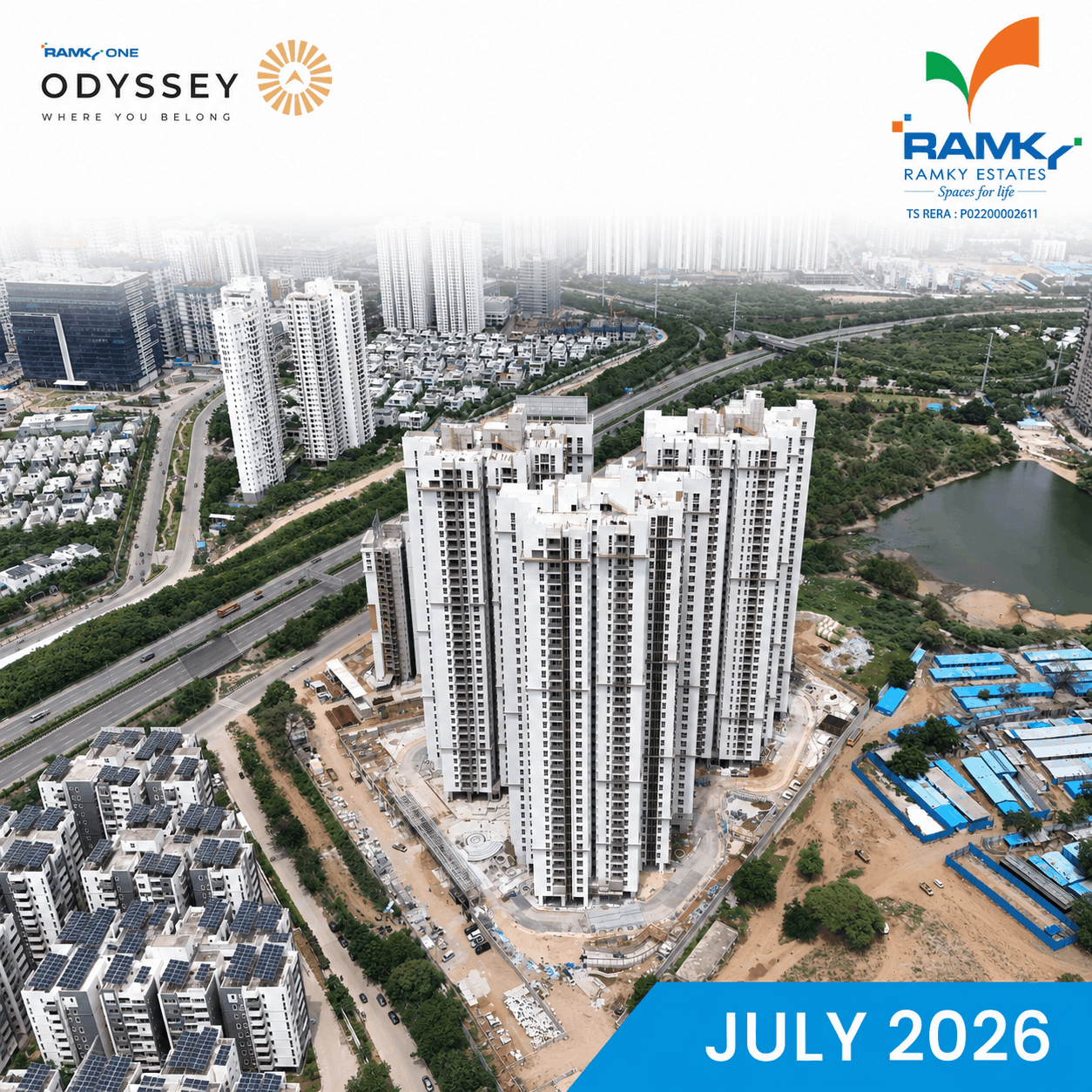 Ramky One Odyssey aerial construction progress