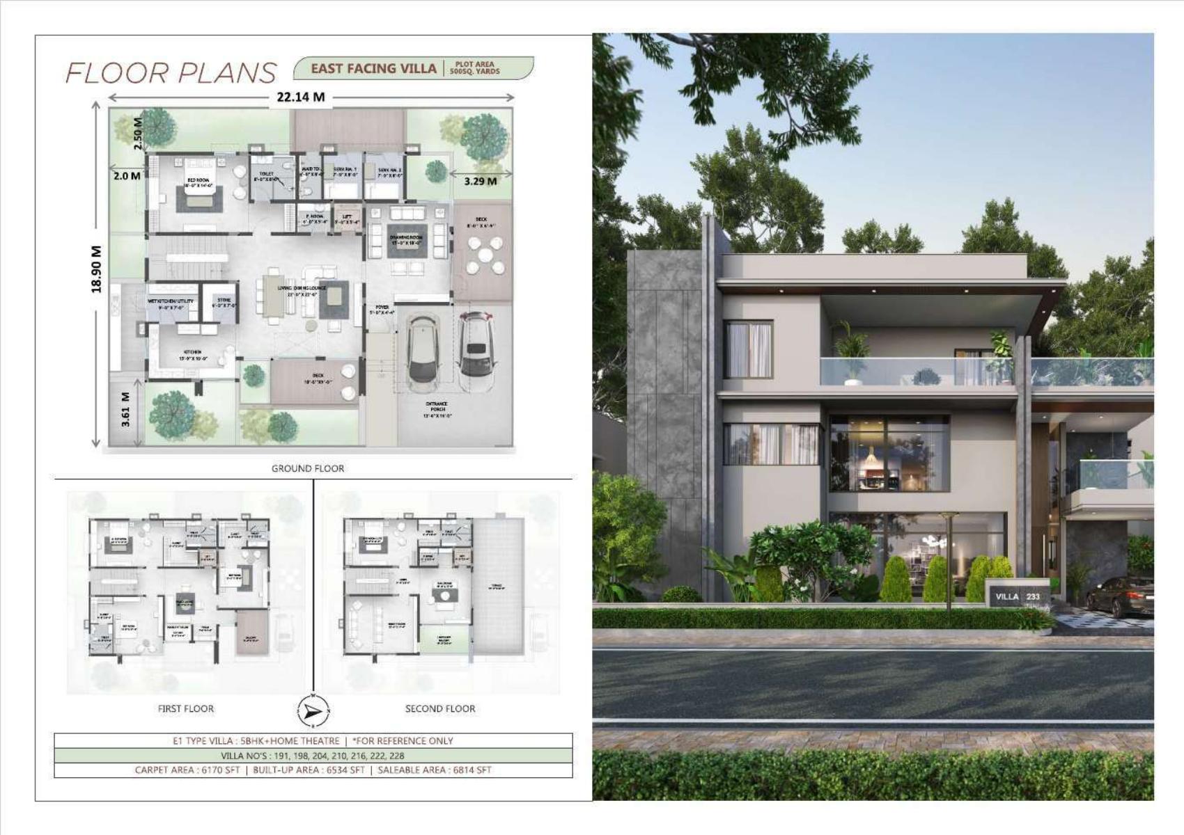 Vaishnaoi Southwoods 5 BHK villa floor plan